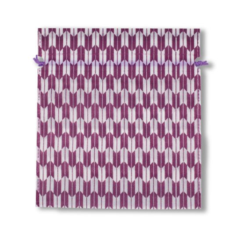 三和 不織布巾着矢絣柄 バイオレット 1箱(1000枚入) SW2528YA-V 1箱(ご注文単位1箱)【直送品】
