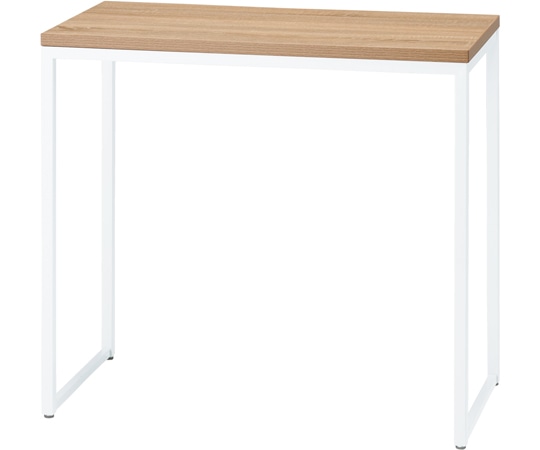 ストア・エキスプレス ショーテーブル D45cm ホワイトフレーム ラスティック柄天板 W89.8×D45×H82.6cm 61-798-6-2 1台（ご注文単位1台）【直送品】