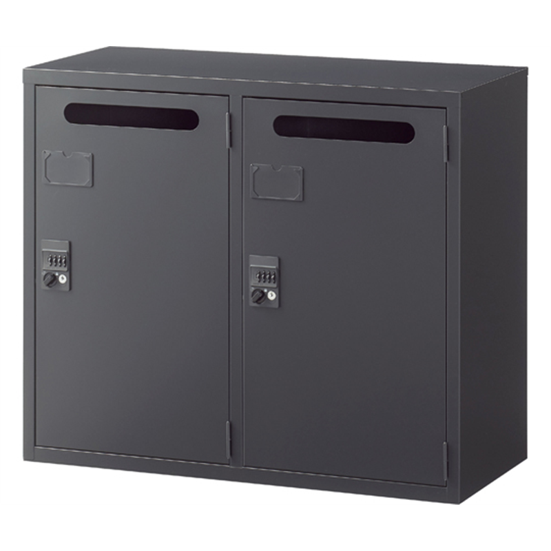 生興 A4判対応書庫ASK ブラック H750mm 上置用 2人用メールボックス W880 ASK-32M2 1台(ご注文単位1台)【直送品】
