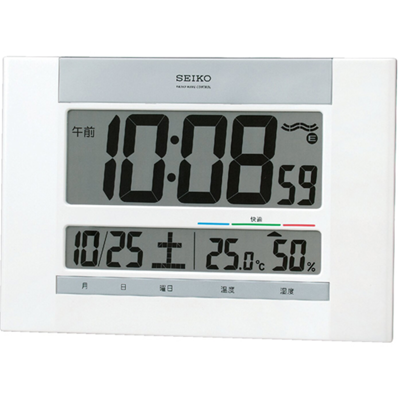 セイコー 掛置き兼用電波デジタル時計 180×260×22mm SQ429W 1個(ご注文単位1個)【直送品】