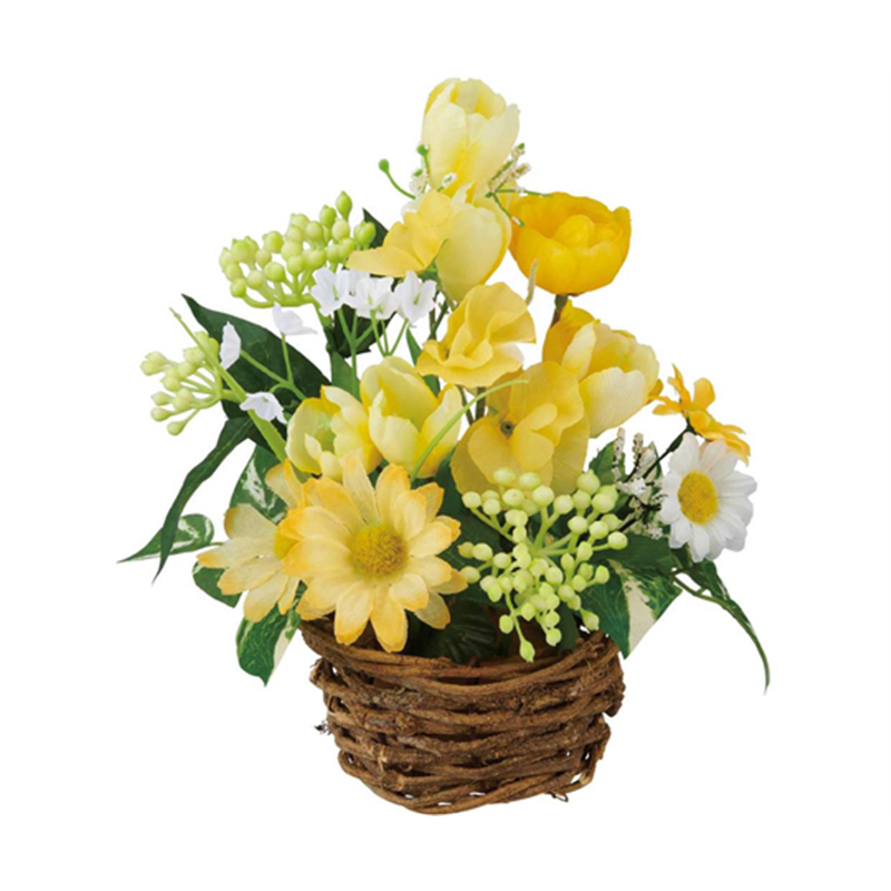 アズワン ミックスチューリップ盛カゴアレンジ 造花 33-15-4-1 1個(ご注文単位1個)【直送品】