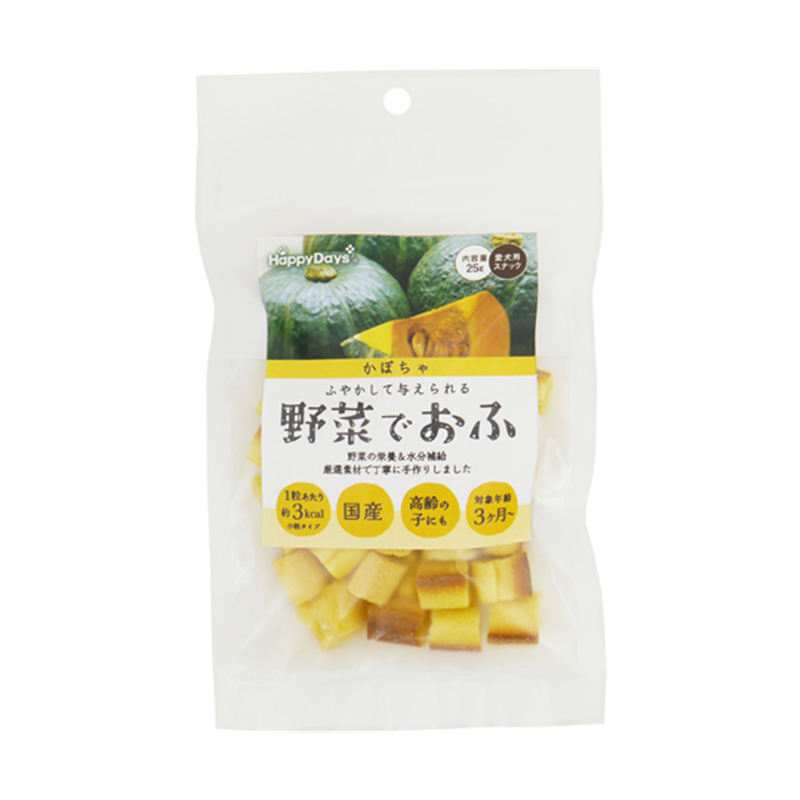 ペットプロジャパン HappyDays 野菜でおふ かぼちゃ味 25g  1個（ご注文単位1個）【直送品】