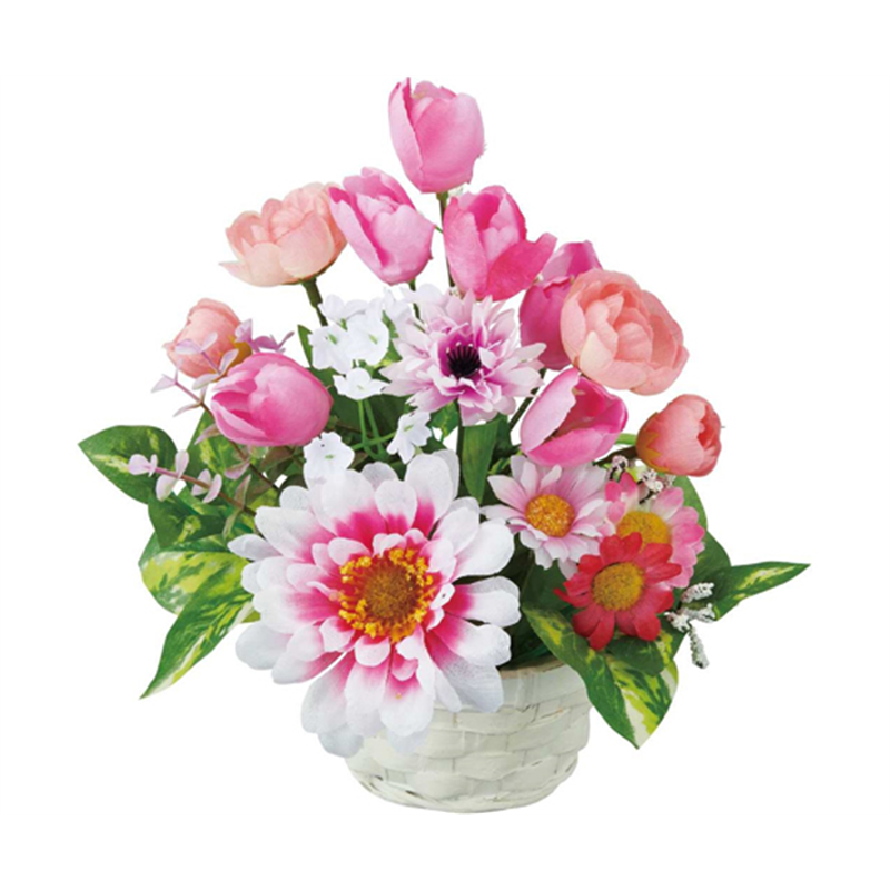 アズワン パステルチューリップ盛カゴアレンジ 造花 33-15-11-1 1個(ご注文単位1個)【直送品】