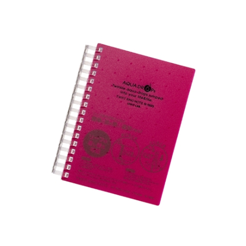 LIHITLAB AQUA DROPs ツイストリング・ノート 3赤 N-1665 N1665-3 1冊(ご注文単位1冊)【直送品】