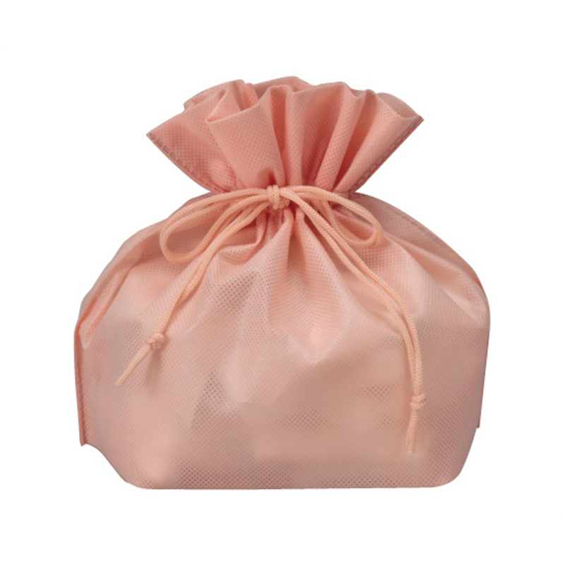 三和 不織布パッケージ用巾着 100枚入 アプリコット 3023-9 1箱（ご注文単位1箱）【直送品】