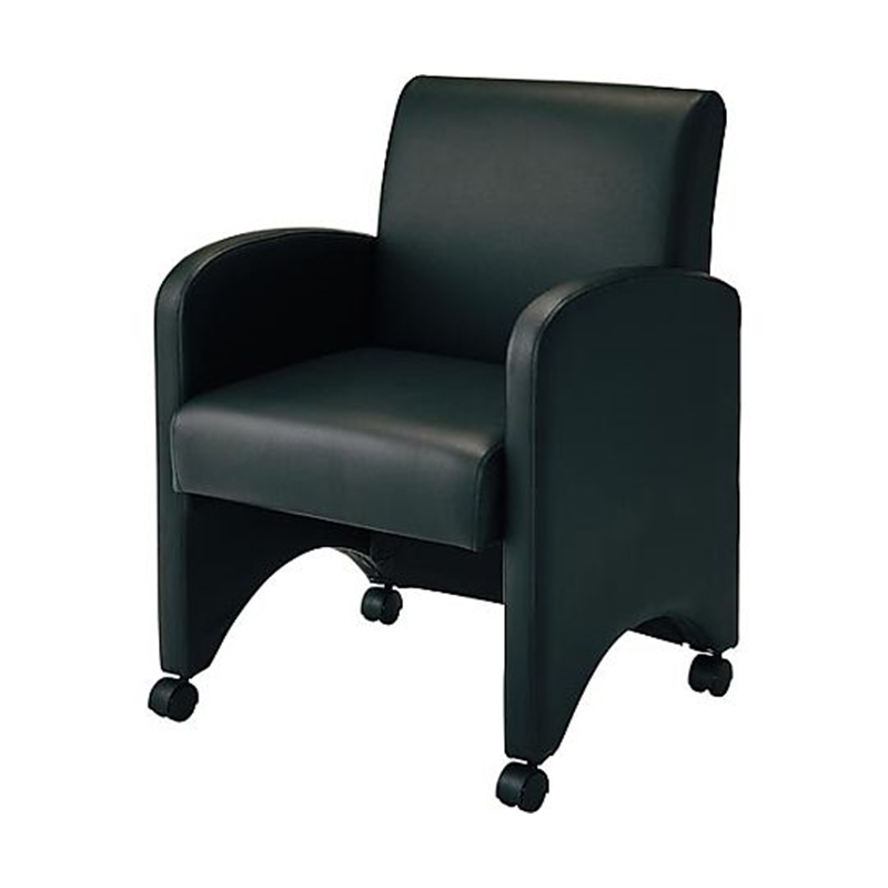 プラス ネクシス応接会議ソファ ブラック 602260 1脚(ご注文単位1脚)【直送品】