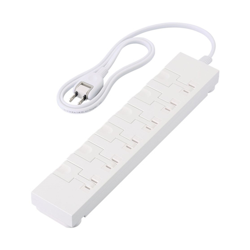 エレコム イージーリリースタップ 雷サージ付 ホコリシャッター付 6個口 スイングプラグ 1.0m ホワイト T-KF07-2610WH 1個(ご注文単位1個)【直送品】