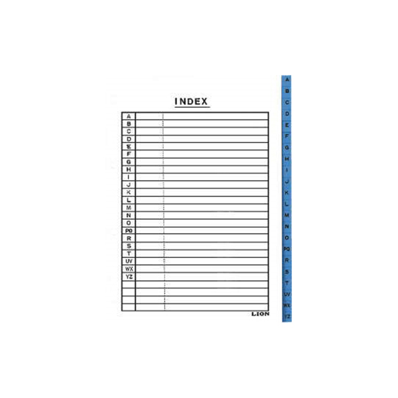 ライオン事務器 ファイル用 ABC見出し A4 ファイル用インデックス  1冊(ご注文単位1冊)【直送品】
