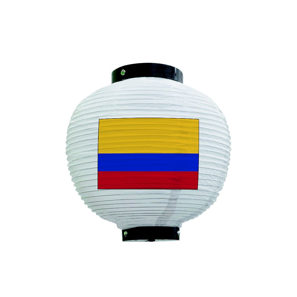 のぼり屋工房 フルカラー提灯 コロンビア 八寸丸 白 54410 1枚（ご注文単位1枚）【直送品】