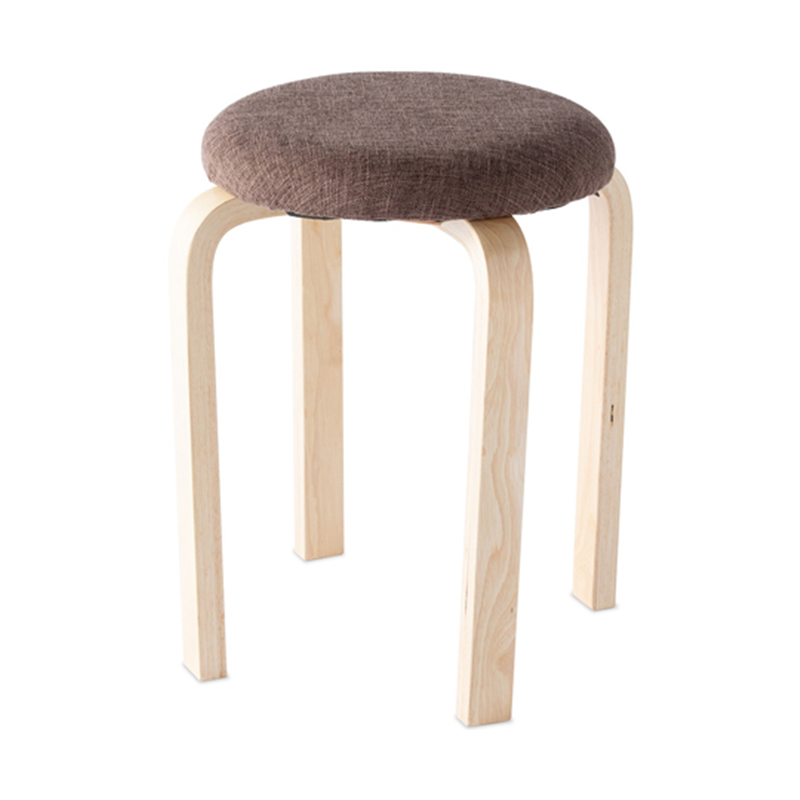 スマイル 木製ラウンドスツール ブラウン 6脚入 YRSC-405 BR218-28 1箱（ご注文単位1箱）【直送品】