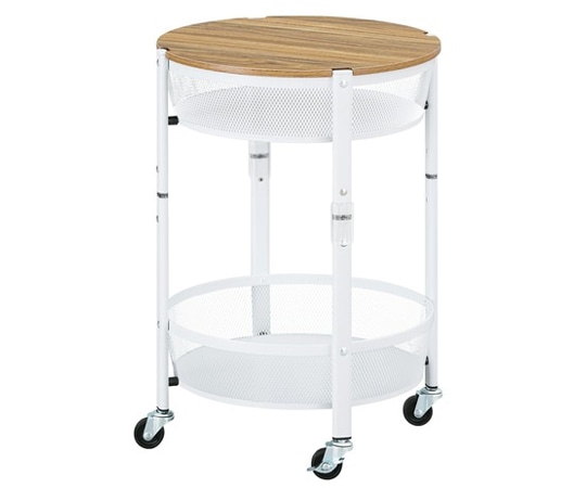 アイリスオーヤマ マルチワゴン 丸型2段 ホワイト MUW-R2 1個（ご注文単位1個）【直送品】