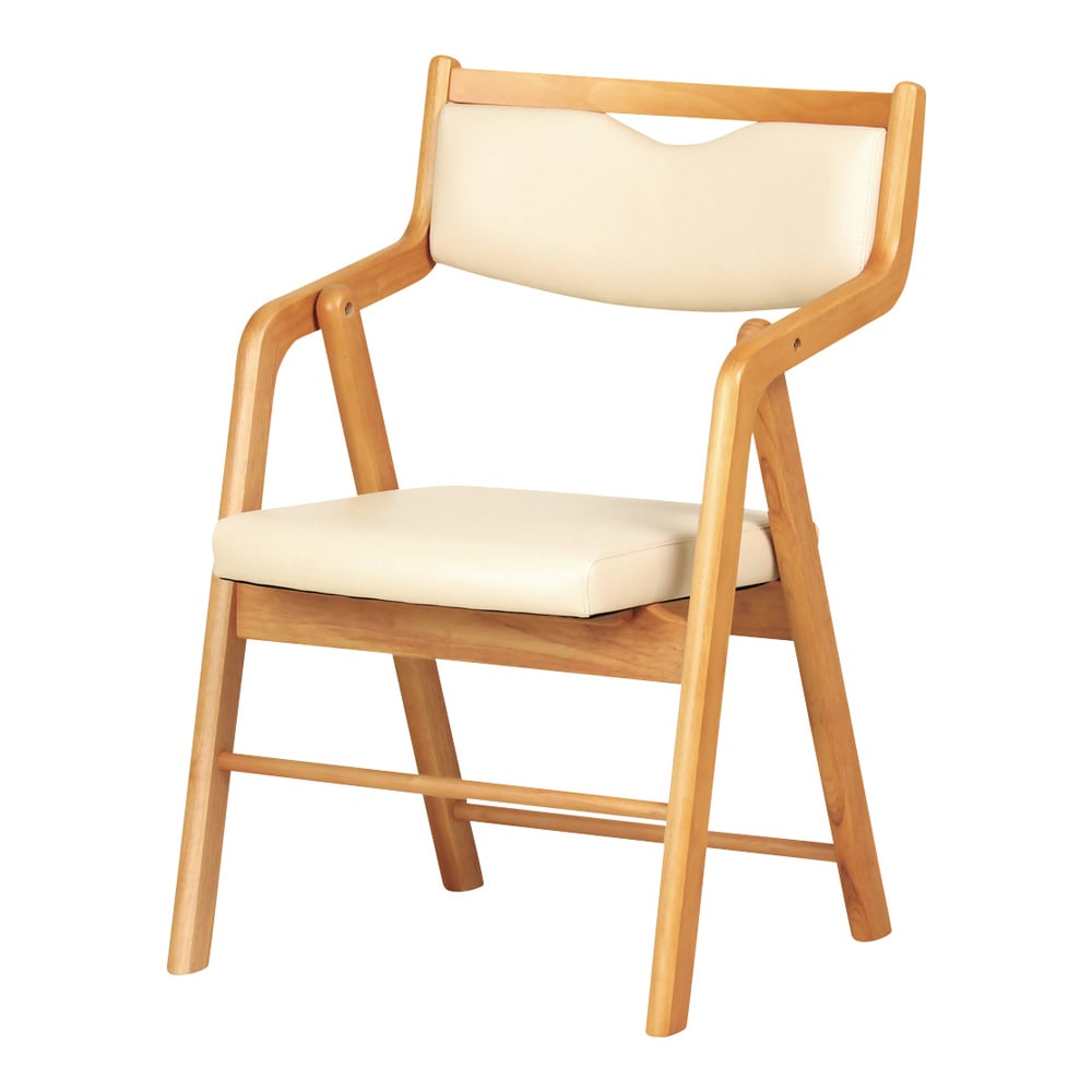 貞苅椅子製作所 木製ひじ付き折りたたみチェア 1脚入 Care-212-O 1個(ご注文単位1個)【直送品】
