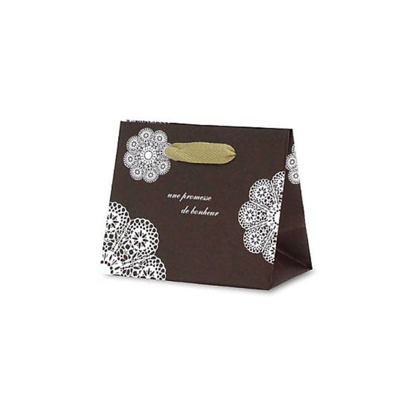 ベルベ 紙袋 手提袋 グレイスバッグ レースィ(ブラウン) 100枚 5921 1ケース（ご注文単位1ケース）【直送品】