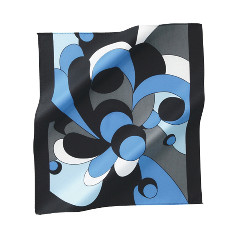 カーシーカシマ ENJOY スカーフ 幾何学柄 486-6 ブルー EAZ486 1枚（ご注文単位1枚）【直送品】