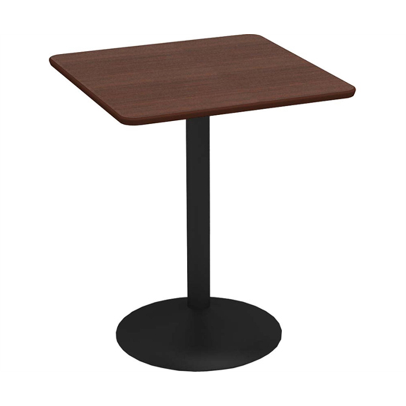 Y2K カフェテーブル 60cm 角 スチール丸脚ブラック ダークブラウン  1個（ご注文単位1個）【直送品】