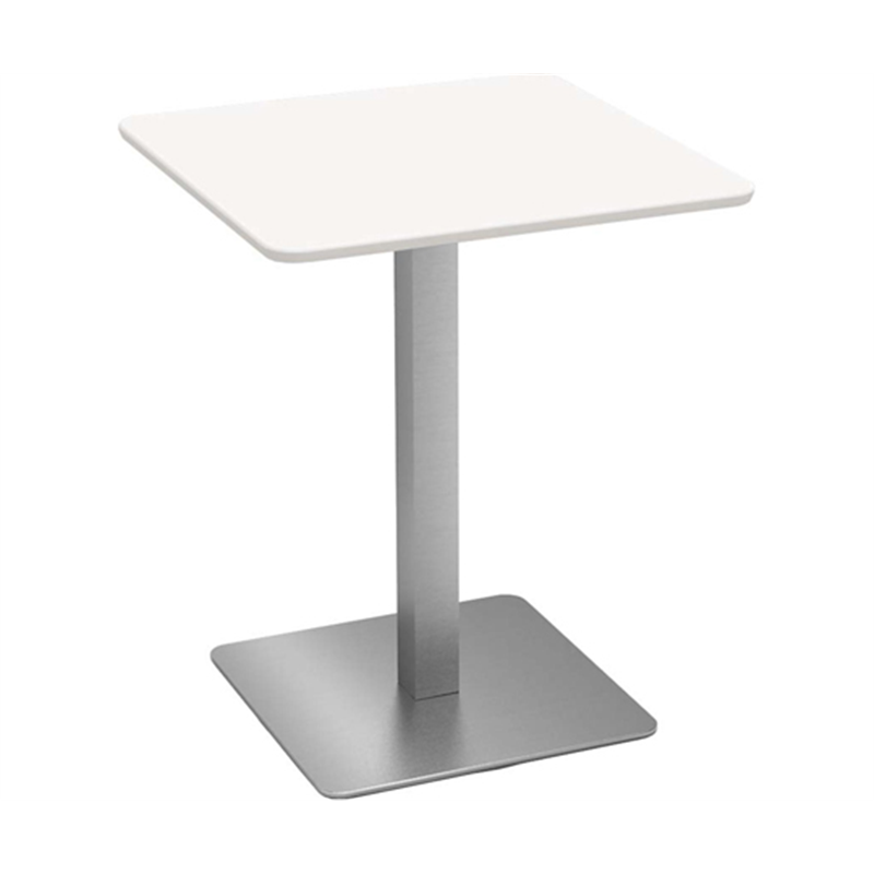 Y2K カフェテーブル 60cm 角 ステンレス角脚 ホワイト  1個（ご注文単位1個）【直送品】