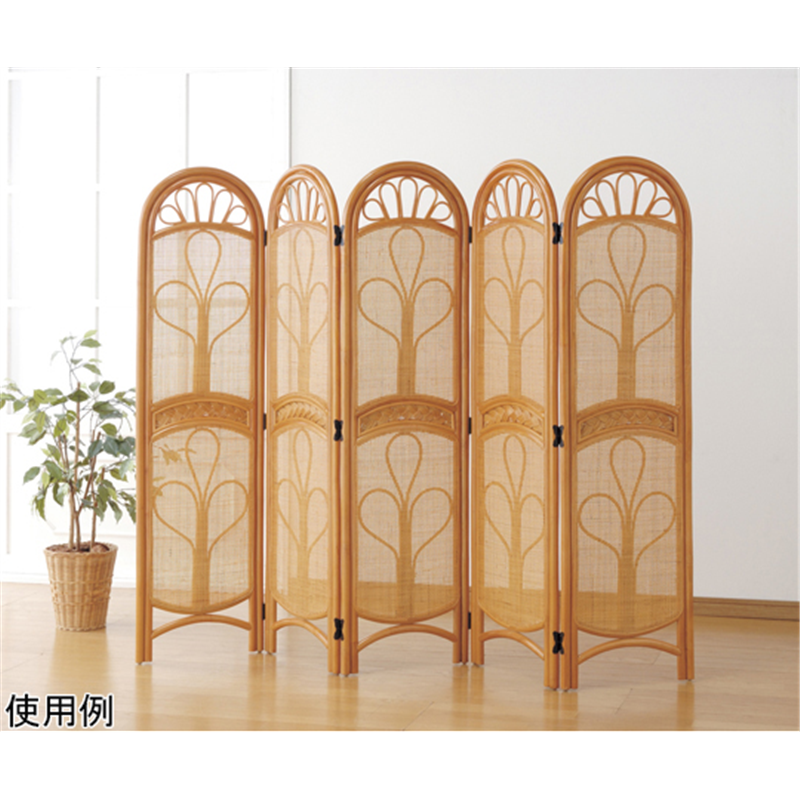 ファミリー・ライフ 天然籐スクリーン 5連 03641 1箱（ご注文単位1箱）【直送品】