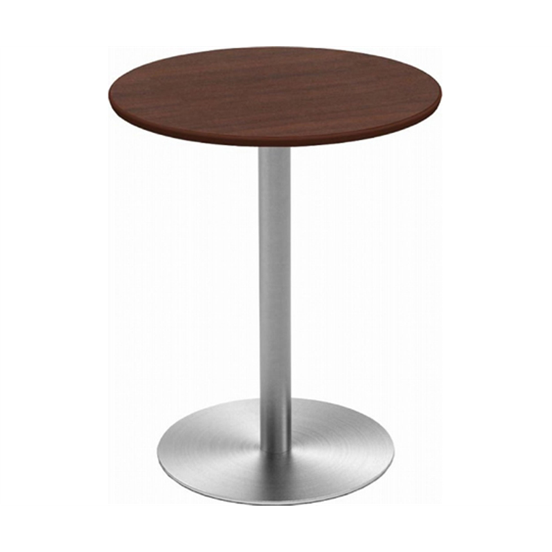 Y2K カフェテーブル 60cm 丸 ステンレス丸脚 ダークブラウン  1個（ご注文単位1個）【直送品】