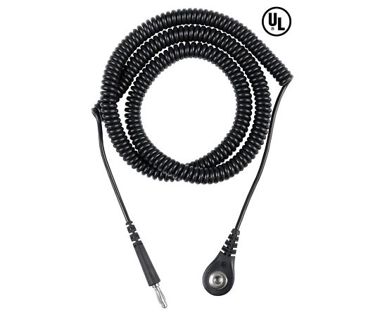 DESCO コード コイル式 黒 4mm 09680 1本 (ご注文単位1本)【直送品】