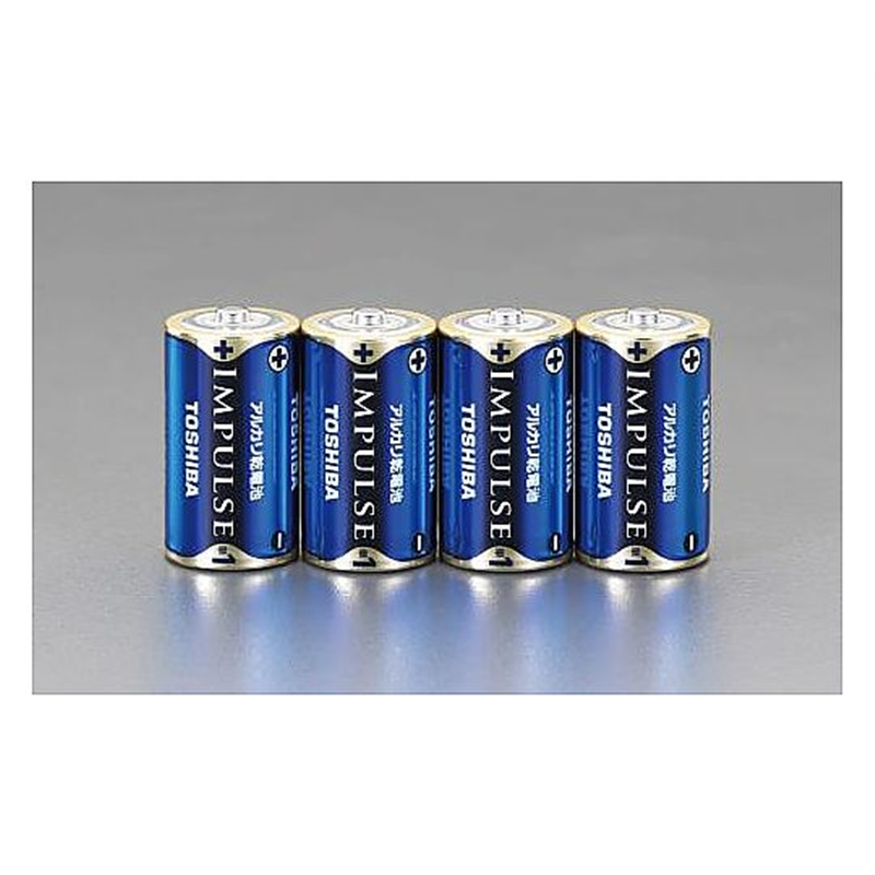 エスコ [単1x 4本] アルカリ乾電池(IMPULSE) EA758YT-1A 1pk(ご注文単位1pk)【直送品】