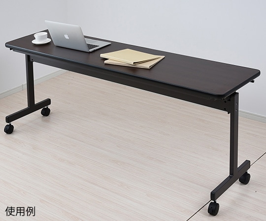 山善(YAMAZEN) 折りたたみ会議テーブル キャスター付き ダークブラウン YM-1845(DBR/BR) 1台(ご注文単位1台)【直送品】