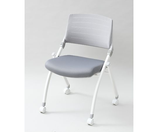 山善(YAMAZEN) ミーティングチェア キャスター付き 平行スタッキング ライトグレー CNC-88(LGY) 1脚(ご注文単位1脚)【直送品】