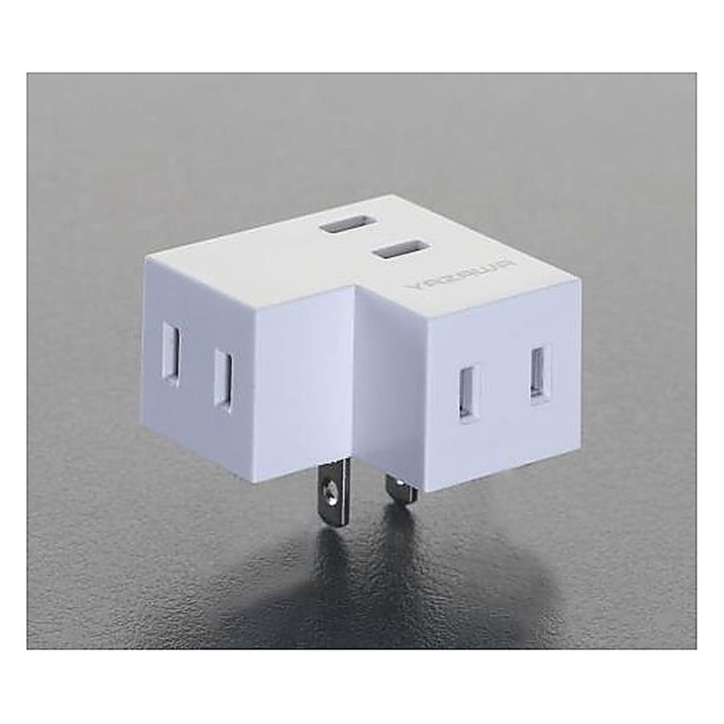 エスコ AC125V/15A L型三口タップ EA940CD-34 1個(ご注文単位1個)【直送品】