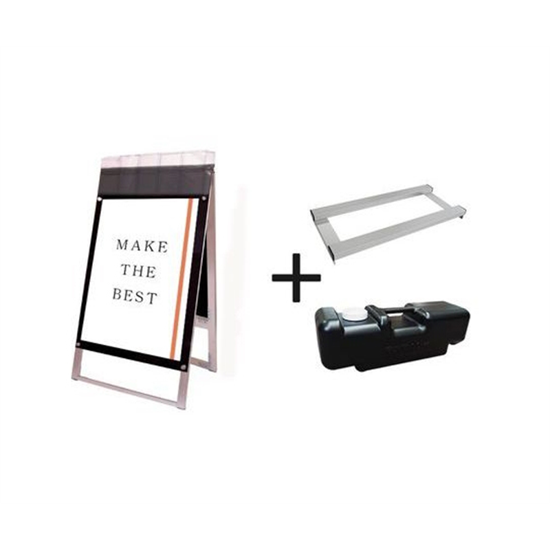 常磐精工 ポスター用スタンド看板パンフレットケース付 A1両面ブラック(屋外用) ウエイトアーム・水タンクセット PSSKP-A1RB-G-3SET 1個（ご注文単位1個）【直送品】