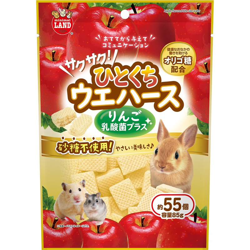 マルカン サクサク!ひとくちウエハース りんご 乳酸菌プラス 85g ML-473 1袋（ご注文単位1袋）【直送品】