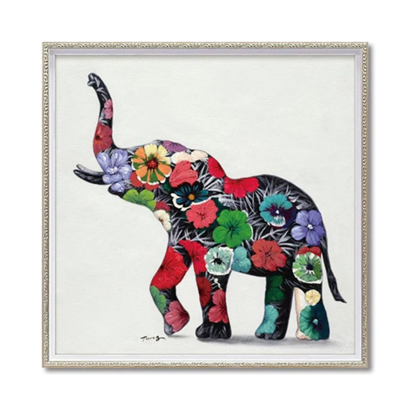 ユーパワー オイル ペイント アート｢フラワー エレファント(Mサイズ)｣ OP-18047 1個（ご注文単位1個）【直送品】