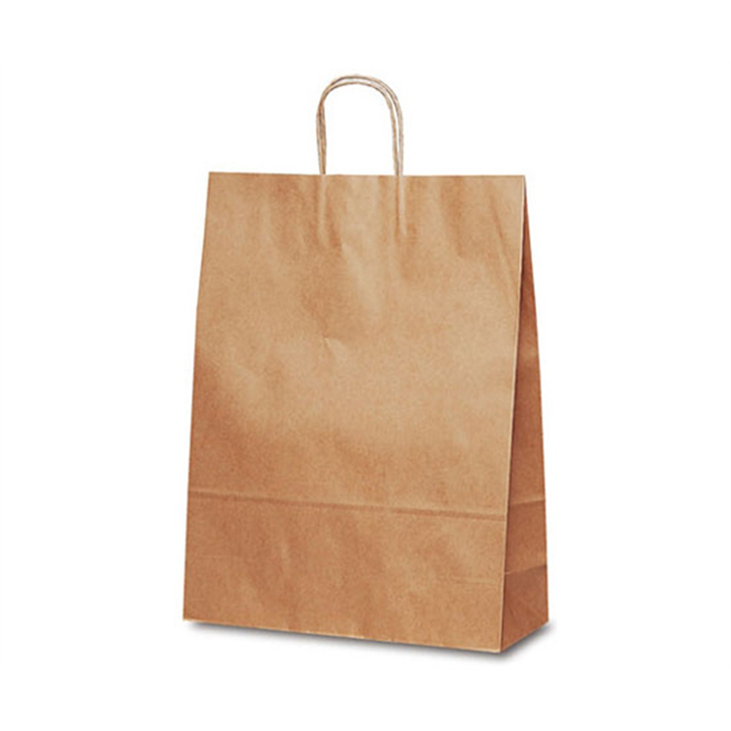 ベルベ 紙袋 自動紐手提袋 T-12 茶無地 200枚 1496 1ケース（ご注文単位1ケース）【直送品】