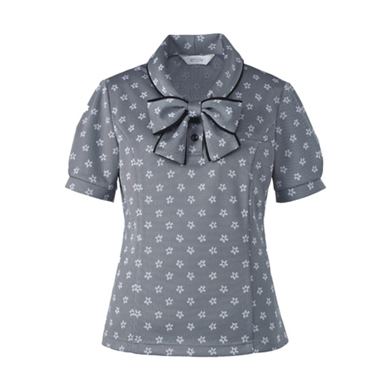 カーシーカシマ ENJOY ポロシャツ 花モノグラム グレー 3L ESP558 1枚（ご注文単位1枚）【直送品】