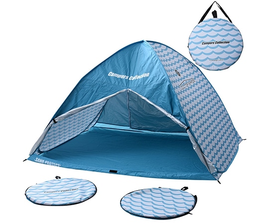 山善(YAMAZEN) ワンタッチキャビンシェード(クッション付・フルクローズタイプ) ブルー 海 FCL+CSE-6UPF 1台(ご注文単位1台)【直送品】