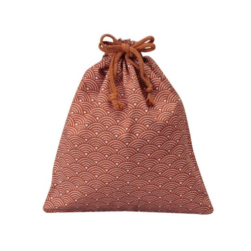 三和 和風柄巾着(青海波)大レンガ 1箱(500枚入) VN2126-2BR 1箱(ご注文単位1箱)【直送品】