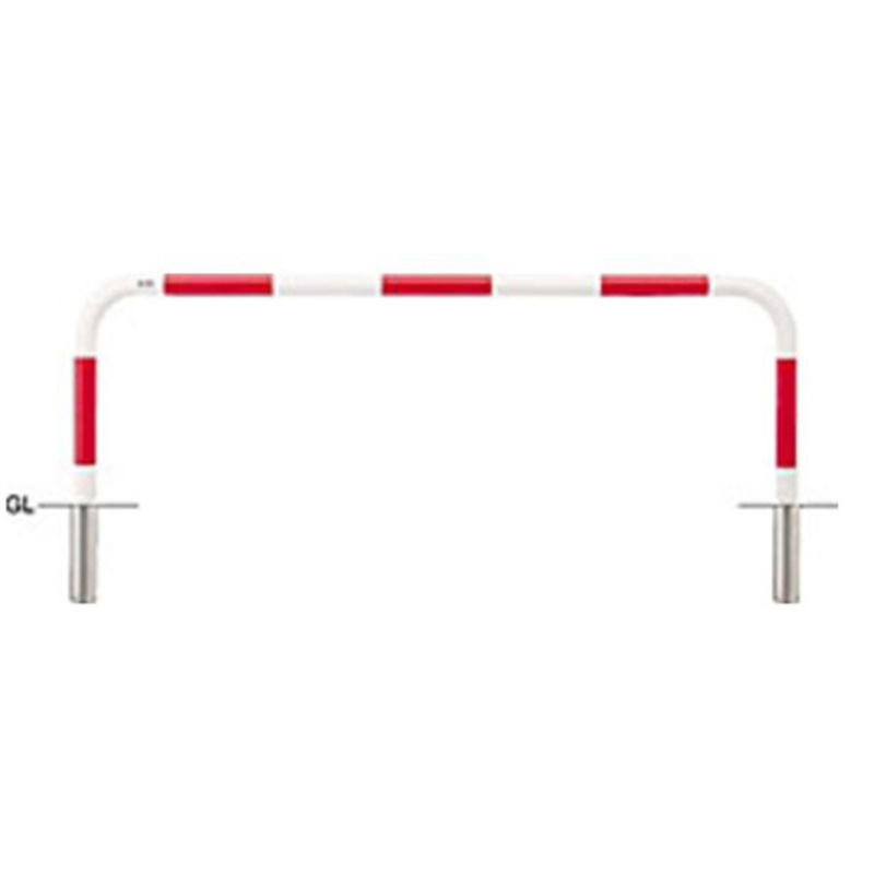 サンポール スチール製 アーチ型車止め 差込式 φ60.5(t2.8)×W2000×H650mm 赤白 FAA-7S20-650(RW) 1台(ご注文単位1台)【直送品】