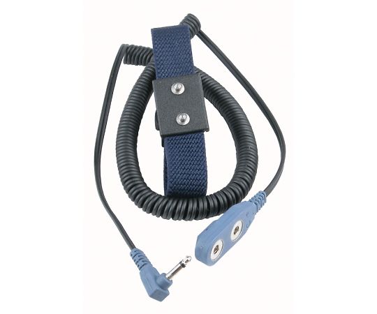 DESCO リストストラップ 2線方式 長さ調整機能付き 4mm×2 コード長さ1.83m L型端子 19690 1セット (ご注文単位1セット)【直送品】