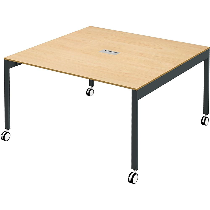 Y2K 配線機能付きスリムフリーアドレスデスク1212 キャスター仕様 ナチュラル  1個(ご注文単位1個)【直送品】