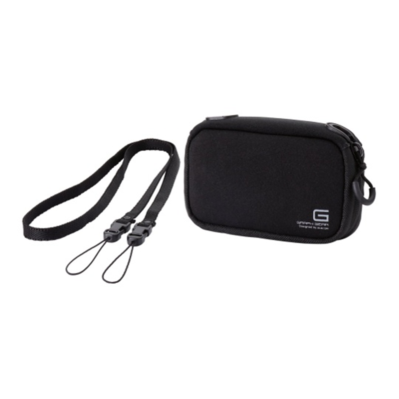 エレコム デジタルカメラケース GRAPH GEAR ネックストラップ付 ブラック DGB-062BK 1個（ご注文単位1個）【直送品】