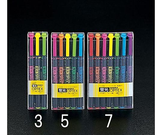 エスコ 7色 蛍光ペンセット EA765BS-7 1セット(ご注文単位1セット)【直送品】