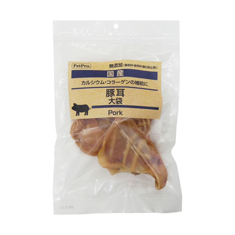 ペットプロジャパン ペットプロ 国産おやつ 無添加 豚耳 4枚  1セット（ご注文単位1セット）【直送品】