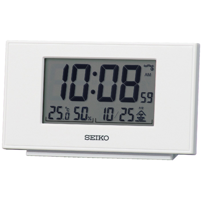 セイコー 電波デジタル目覚まし時計 78×135×38mm 白 SQ790W 1個(ご注文単位1個)【直送品】