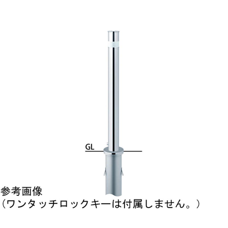 サンポール ロングリフター ステンレス 上下式車止め 鎖なし φ76.3 交換用本体 LAH-8L 1本(ご注文単位1本)【直送品】