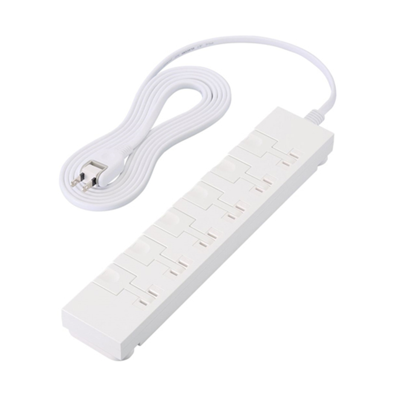 エレコム イージーリリースタップ マグネット付き 雷サージ付 ホコリシャッター付 6個口 スイングプラグ 3.0m ホワイト T-KF07M-2630WH 1個(ご注文単位1個)【直送品】