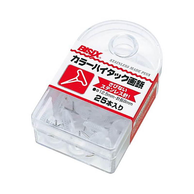 ミツヤ カラーハイタック画鋲 透明 25本×5箱入 BX1-6-T 1ケース（ご注文単位1ケース）【直送品】