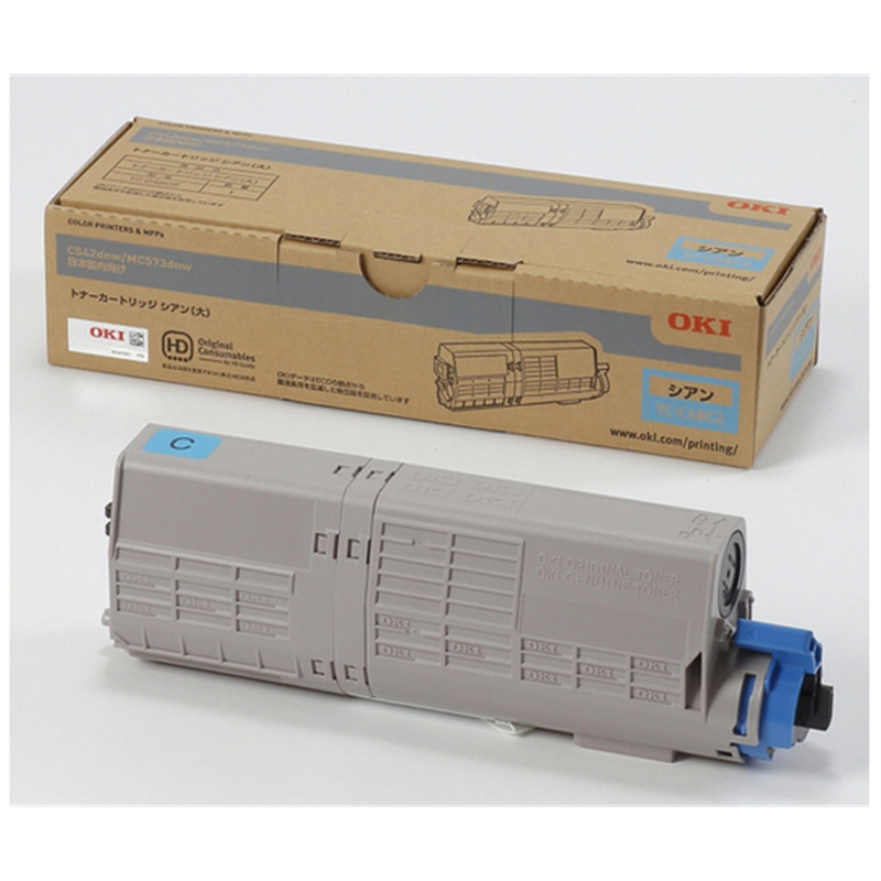 OKI トナーカートリッジ(大)シアン(MC573dnw/C542dnw) TC-C4BC2 1個(ご注文単位1個)【直送品】