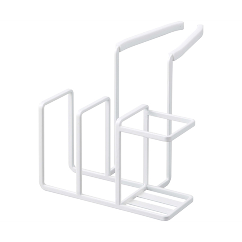 山崎実業 蛇口にかけるスポンジ&ブラシホルダー プレート ホワイト 5082 1個（ご注文単位1個）【直送品】