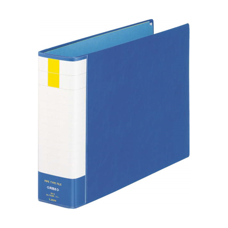 ライオン事務器 パイプ式ファイル両開き〈環境〉 ブルー No.760RK 1冊(ご注文単位1冊)【直送品】