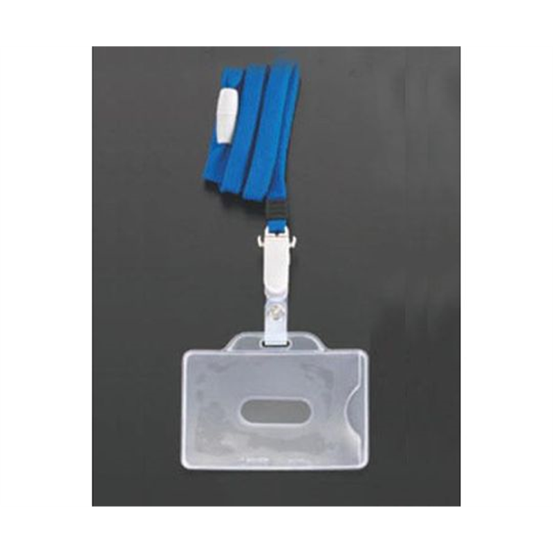 エスコ IDカード用名札(ストラップ付/青) EA956VA-112 1個(ご注文単位1個)【直送品】