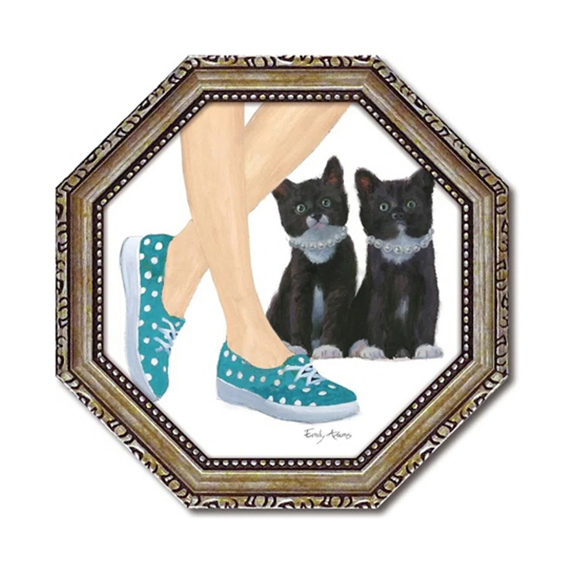 ユーパワー 八角 ミニゲル アートフレーム エミリー アダムス｢キューティー キティ3｣ EA-02552 1個（ご注文単位1個）【直送品】