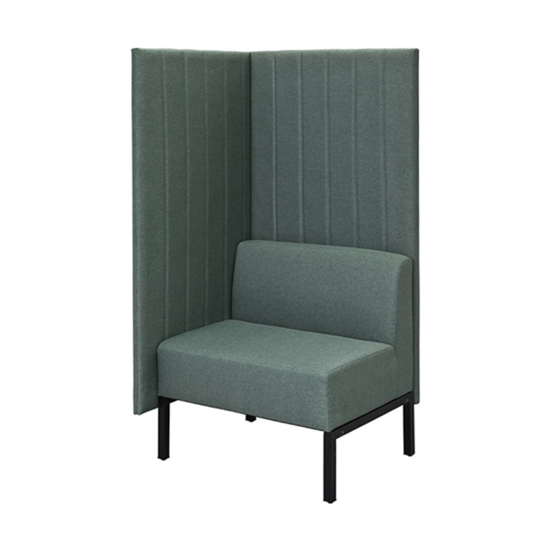 アール・エフ・ヤマカワ カッコ ファブリックソファ W760×H1500 グリーン 片側パネルタイプ RFFBS-7615GNK 1台（ご注文単位1台）【直送品】